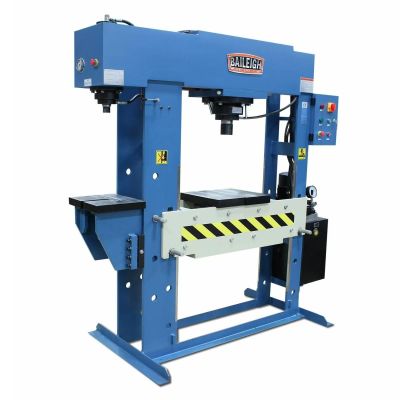 BLI1019290 image(0) - Baileigh HSP-60M-C - 220V 3 Phase 60/15 Ton Hydraulic H-Frame Press, 11.5" Stroke