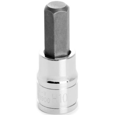 WLMW38900 image(0) - Wilmar Corp. / Performance Tool 3/8" Drive 10mm Hex Bit Socket