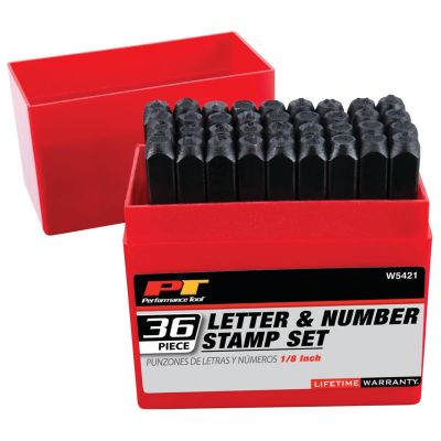 WLMW5421 image(0) - Wilmar Corp. / Performance Tool 1/8" Steel Letter/Number Stamp Set