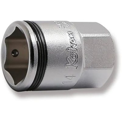 KKN3450MH-14 image(0) - Ko-ken USA 3450MH-14 3/8 Square Drive Socket 14 mm Nut Grip Length 27 mm Outer Hex 17 mm