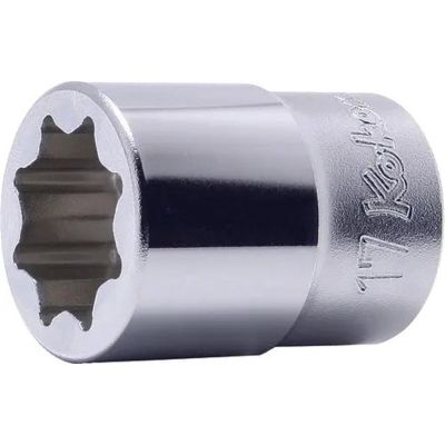 KKN4109M-17 image(0) - Ko-ken USA 4109M-17 1/2 Square Drive Socket 17 mm Double Square Length 40 mm For Lubrication service