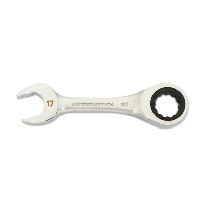 KDT86847 image(0) - GEARWRENCH 17mm 90-Tooth 12 Point Stubby Combination Ratcheting Wrench