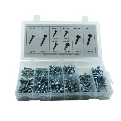 KTI00085 image(0) - K Tool International Hex Head Washer Drill Assortment - 200 Pieces