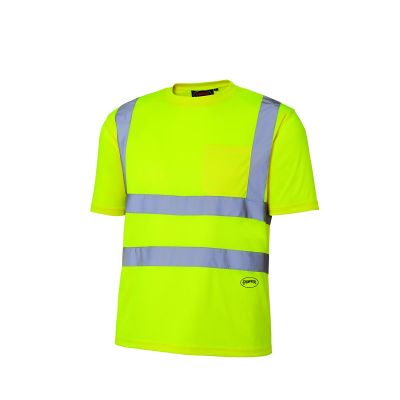 SRWV1054060U-L image(0) - Pioneer Birdseye Safety T-Shirt  - Color:  Hi-Viz Yellow/Green  - Size: L