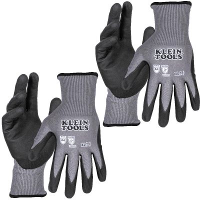 KLE60588 image(0) - Klein Tools Knit Dipped Gloves, Cut Level A4, Touchscreen, Medium, 2-Pair