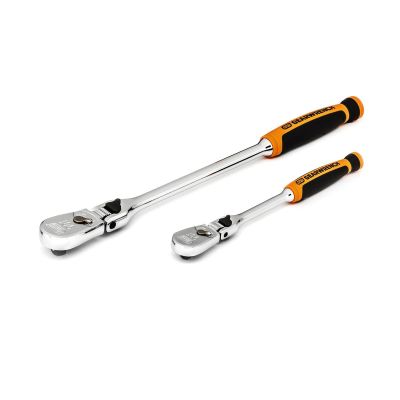 KDT81275T image(0) - GEARWRENCH 2 Piece 1/4 Inch & 3/8 Inch Drive 90-Tooth Dual Material Locking Flex Head Teardrop Ratchet Set