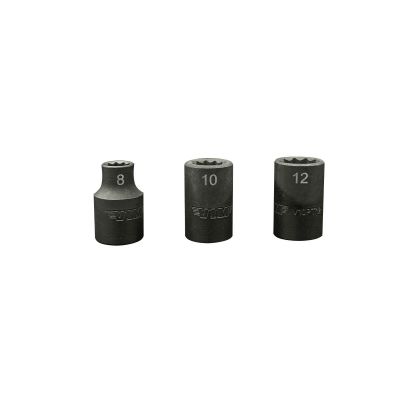 VIMV10PT100 image(0) - VIM TOOLS 3 Piece 10 Point Impact Socket Set - 3/8 Inch Drive (Includes: 8 - 10 and 12mm)