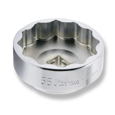 KKN4405M-55DU image(0) - Ko-ken USA 4405M-55DU 1/2 Square Drive Socket 55 mm 12 Point Length 31 mm For Rear Wheel Nut Motorcycle