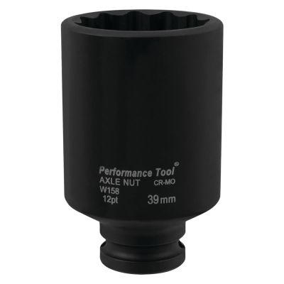 WLMW158 image(0) - Wilmar Corp. / Performance Tool 39mm 12pt Toyota Axle Nut Socket CrMo