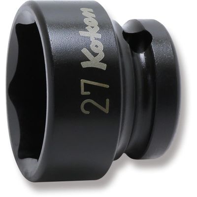 KKN14401MS-27 image(0) - Ko-ken USA 14401MS-27 1/2 Sq. Dr. Socket 27mm 6 point Length 28.5mm Thin walled