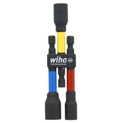 WIH70489 image(0) - WIHA Tools 3 Pc Color Coded Magnetic Nut Setter Set