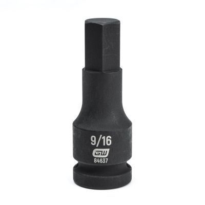 KDT84637 image(0) - GEARWRENCH 1/2 Inch Drive Hex Bit Impact SAE Socket 9/16 Inch