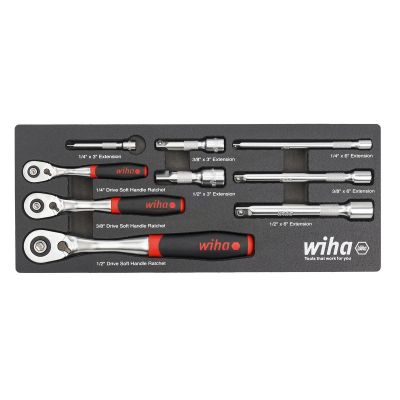 WIH33388 image(0) - WIHA Tools 9 Piece SoftFinish Ratchet Tray Set