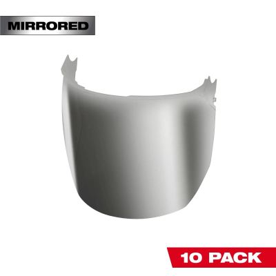 MLW48-73-1437 image(0) - Milwaukee Tool 10pk Mirrored Face Shield Replacement Lenses (Helmet & Hard Hat Frame)