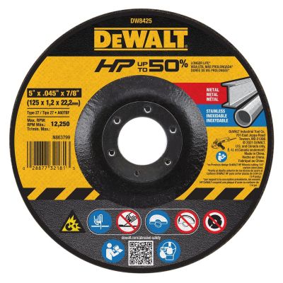DWTDW8425 image(0) - DEWALT 5"X.045"X7/8" Thin Cutting Wheel Dcw