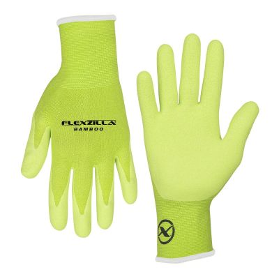 LEGGC290M image(0) - Legacy Manufacturing Flexzilla&reg; Bamboo Crinkle Latex Dip Gloves, ZillaGreen&trade;, For Women, M