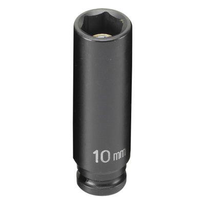 GRE910MDG image(0) - Grey Pneumatic 1/4" Drive x 10mm Magnetic Deep Socket