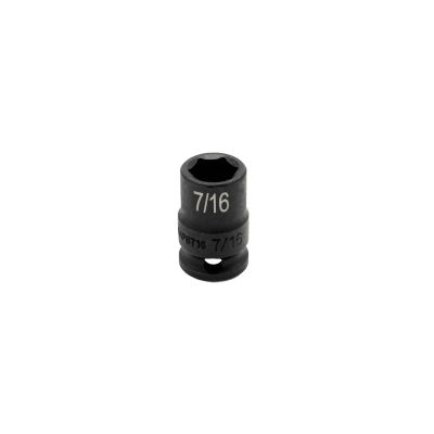 VIMIMP6716 image(0) - VIM TOOLS 7/16 Inch X 3/8 Inch Drive SAE Cr-Mo Impact Socket - Shallow