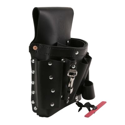 KLE5164 image(0) - Klein Tools Tool Pouch Leather 8-Pockets Knife Snap