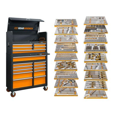 KDTMEGAMOD873 image(0) - GEARWRENCH 873 Piece MEGAMOD Mechanics Tool Set Inch Premium Modular Foam Trays with Tool Storage