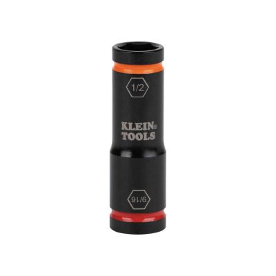 KLE66076 image(0) - Klein Tools Flip Impact Socket, 9/16 and 1/2-Inch