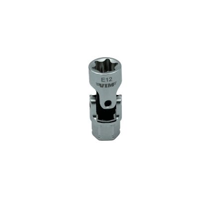 VIMDDSUJET412 image(0) - VIM Tools E12 TORX Dual Drive Stubby UJ Socket - 1/4 Inch X 11 mm Drive
