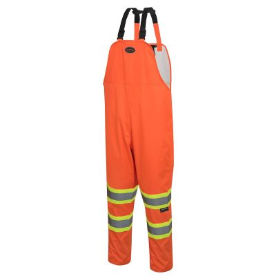 SRWV1082350U-M image(0) - Pioneer Pioneer - Hi-Vis Safety Rainwear Bib Pants - Orange - Size Medium