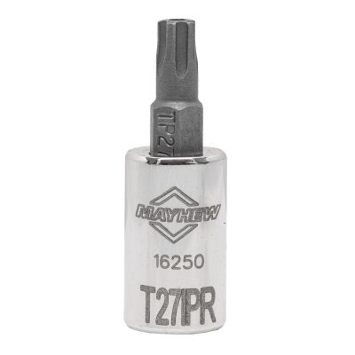 MAY16250 image(0) - Mayhew Mayhew T27IPR Tamper Torx Plus&reg; Short Insert Socket Bit, 1/4-Inch Drive