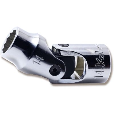 KKN4445M-14 image(0) - Ko-ken USA 4445M-14 1/2 Square Drive Universal Socket 14 mm 12 Point Length 66 mm