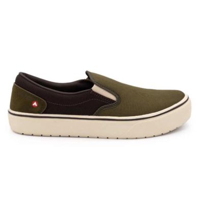 FSIAW7001-9D image(0) - AIRWALK VENICE - Men's Canvas Slip On - CT|EH|SF|SR - Military Olive / Chocolate Brown - Size: 9 - D - (Regular)