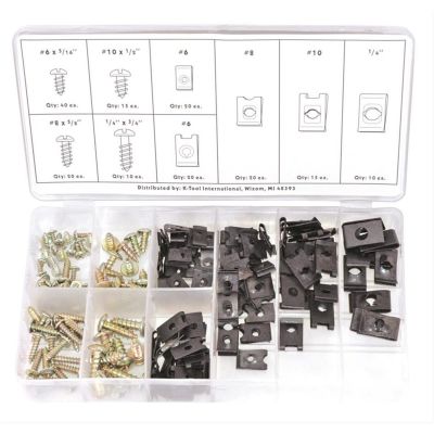 KTI00084 image(0) - K Tool International U-Clip and Screw Assortment - 170 Pieces