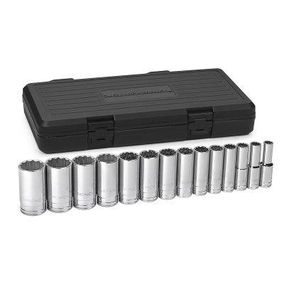 KDT80732 image(0) - GEARWRENCH 14 Piece 1/2 Inch Drive 12 Point Deep SAE Socket Set