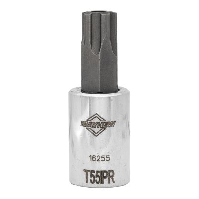 MAY16255 image(0) - Mayhew Mayhew T55IPR Tamper Torx Plus&reg; Short Insert Socket Bit, 3/8-Inch Drive