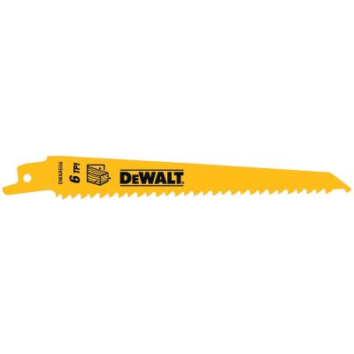 DWTDW4802B image(0) - DEWALT 6 In Reciprocating Saw Blade 6 TPI Tapered for Fast Cuts (100 Pack)