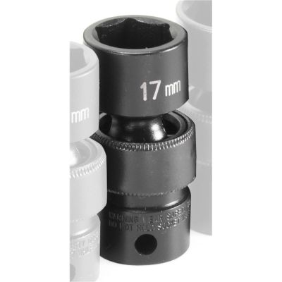 GRE1017UM image(0) - Grey Pneumatic 3/8" Drive x 17mm Standard Universal Socket