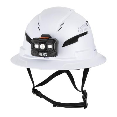 KLE60406T2RL image(0) - Klein Tools Class E Type 2 Hard Hat, Non-Vented Full Brim with Chin Strap and Headlamp