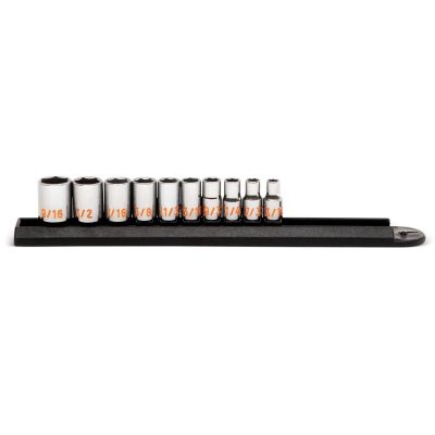 KDT80303H image(0) - GEARWRENCH 10 Piece 1/4" Drive 6 Point SAE Hi-Viz Socket Set
