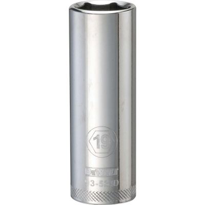 DWTDWMT93534OSP image(0) - DEWALT 6Pt 1/2-In Drive Deep Socket 19 Mm