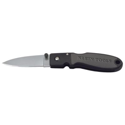 KLE44002 image(0) - Klein Tools Lightweight Lockback Knife, 2-3/8-Inch Drop Point Blade, Black Handle