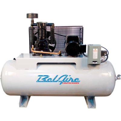 IMC318HE image(0) - IMC (Belaire) 5 HP 80 Gallon 175 PSI 230 Volt Air Compressor 5 HP 80 Gallon Horizontal 175 PSI 230 1 60 16.6 CFM T39 Pump 184 T Frame Motor w starter