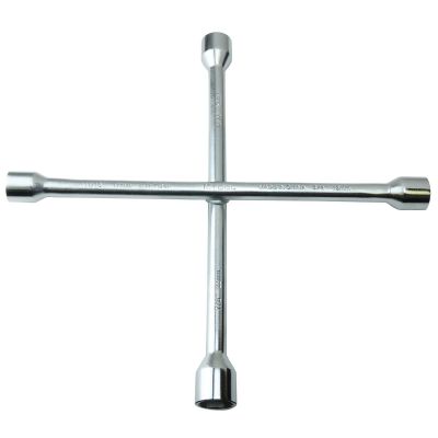 KTI71941 image(0) - K Tool International Lugnut Wrench 14 Inch 4 Way SAE/Metric Combo