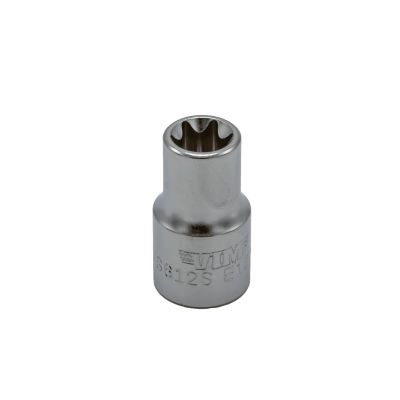 VIMVS612S image(0) - VIM Tools E12 TORX Socket, 3/8 Inch Square Drive, Satin Chrome