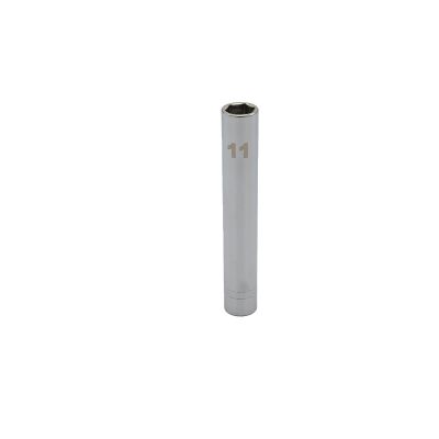 VIMEDM411 image(0) - VIM Tools 11 mm Extra Deep Metric Socket, 1/4 Inch Square Drive, Chrome