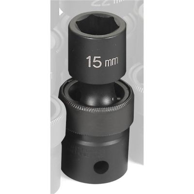 GRE2015UM image(0) - Grey Pneumatic 1/2" Drive x 15mm Standard Universal Socket