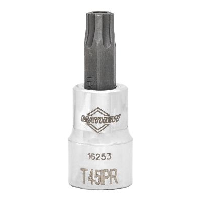 MAY16253 image(0) - Mayhew Mayhew T45IPR Tamper Torx Plus&reg; Short Insert Socket Bit, 3/8-Inch Drive