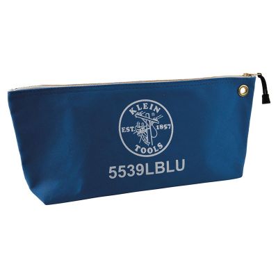 KLE5539BLU image(0) - Klein Tools Zipper Bag, Canvas Consumables Tool Pouch, Blue