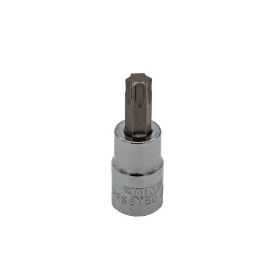 VIMPFS6T50 image(0) - VIM Tools T50 TORX, Gun Metal Gray Bit, Satin Chrome 3/8 Inch Square Drive Bit Holder
