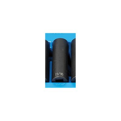 GRE2122D image(0) - Grey Pneumatic 1/2" Drive x 11/16" Deep - 12 Point Socket