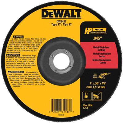 DWTDW8427 image(0) - DEWALT 7"X.045"X7/8" Thin Cutting Wheel Dcw