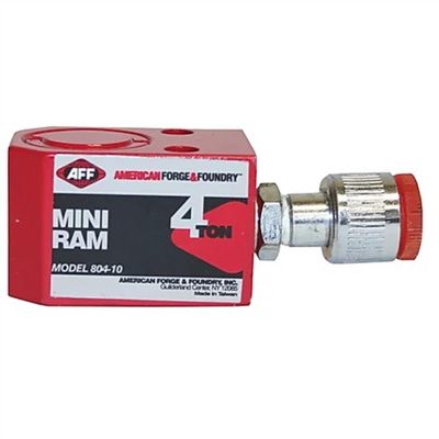INT804-10 image(0) - American Forge & Foundry Flat Body Ram - 4 Ton Capacity - Mini - 1.5" Compressed H to 2.25" Extended H - 5/8" Stroke - Coupler: 1/4" 18NPTF